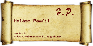 Halász Pamfil névjegykártya